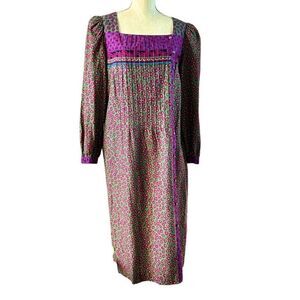 Vintage 80’s Neiman Marcus Green Purple Dress 16
